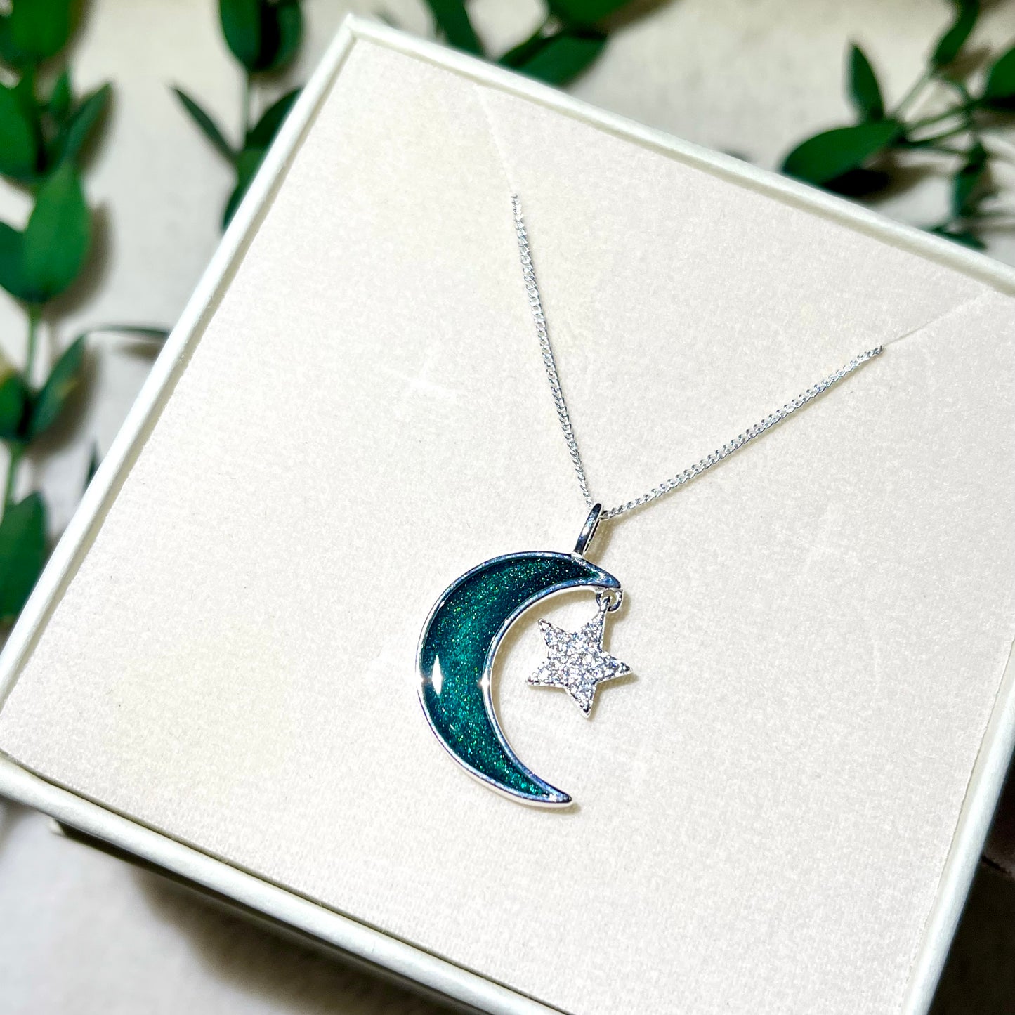 *MADE TO ORDER* Sterling silver moon & star necklace