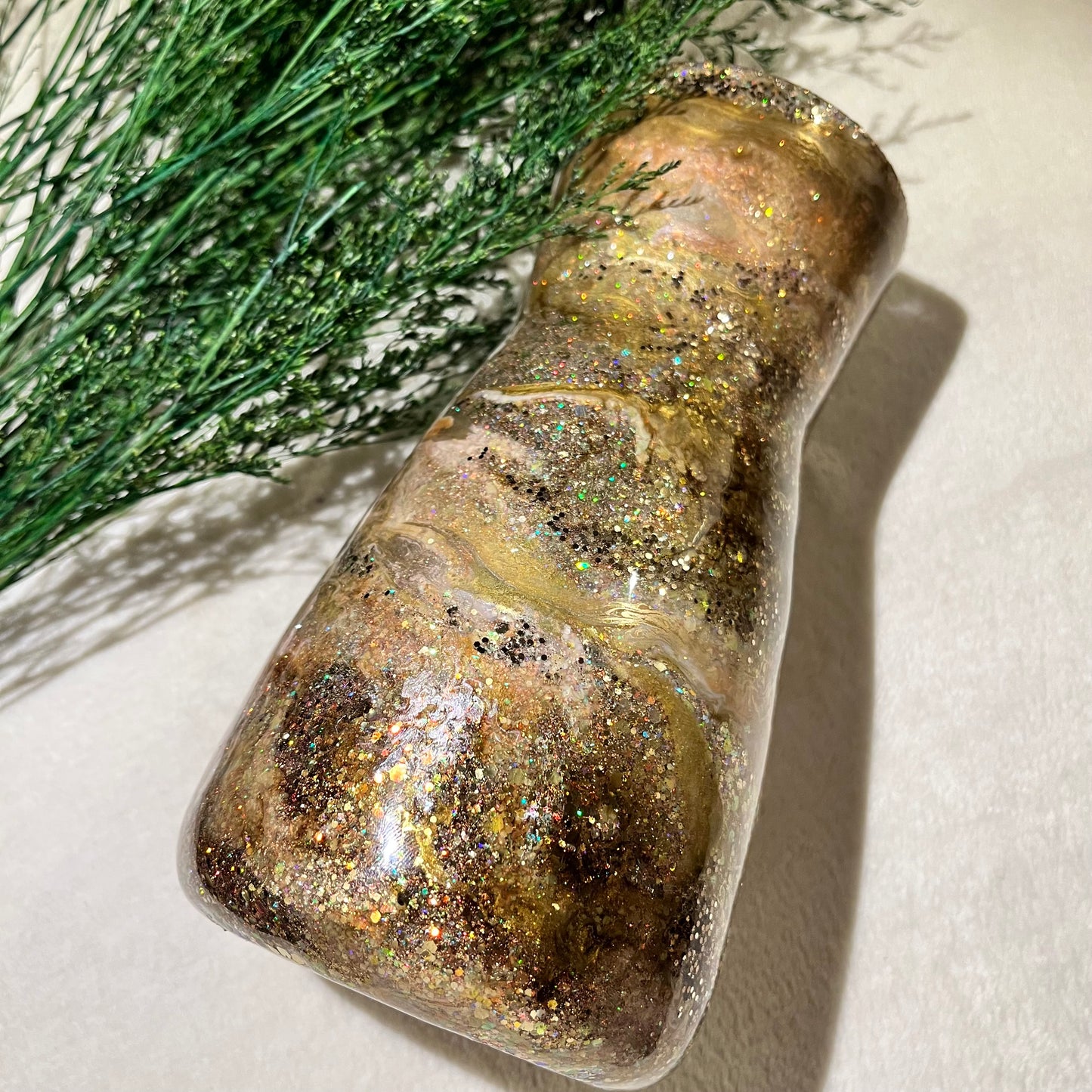 *MADE TO ORDER* Custom full glitter base & ink drop vase