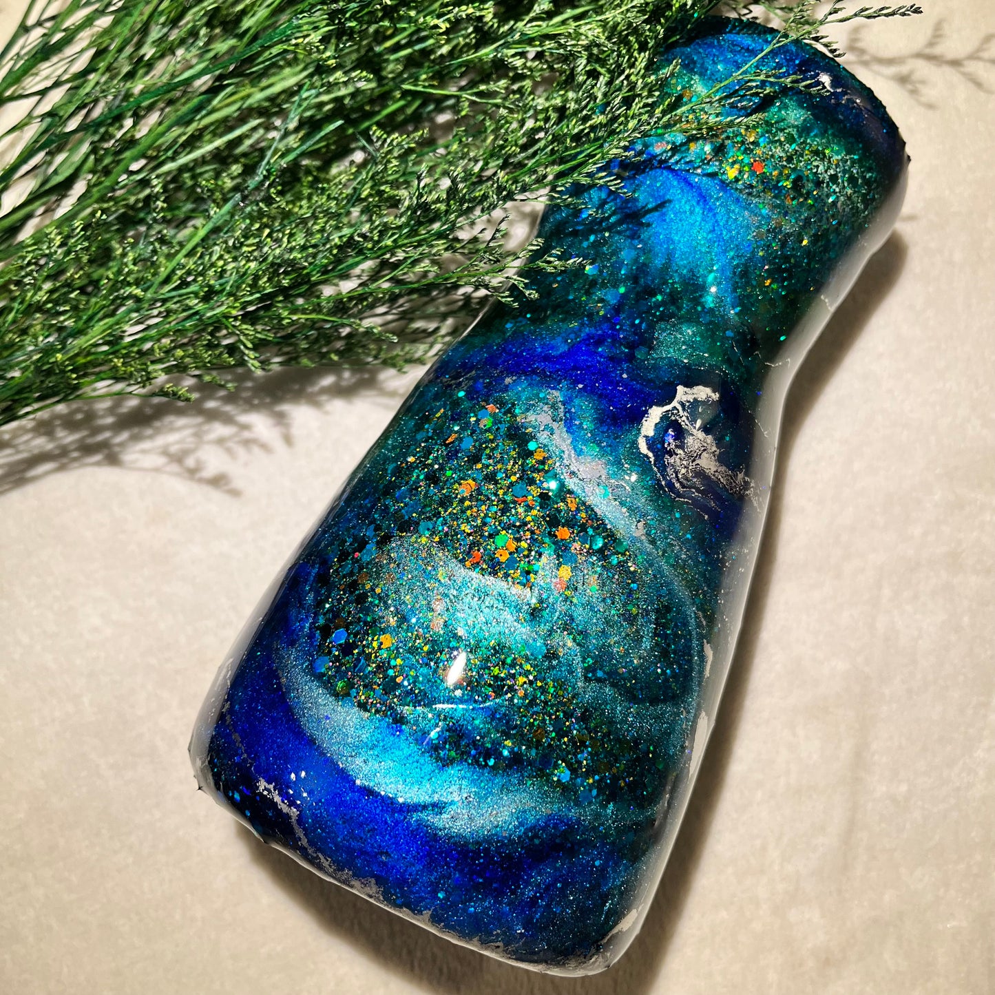 *MADE TO ORDER* Custom full glitter base & ink drop vase