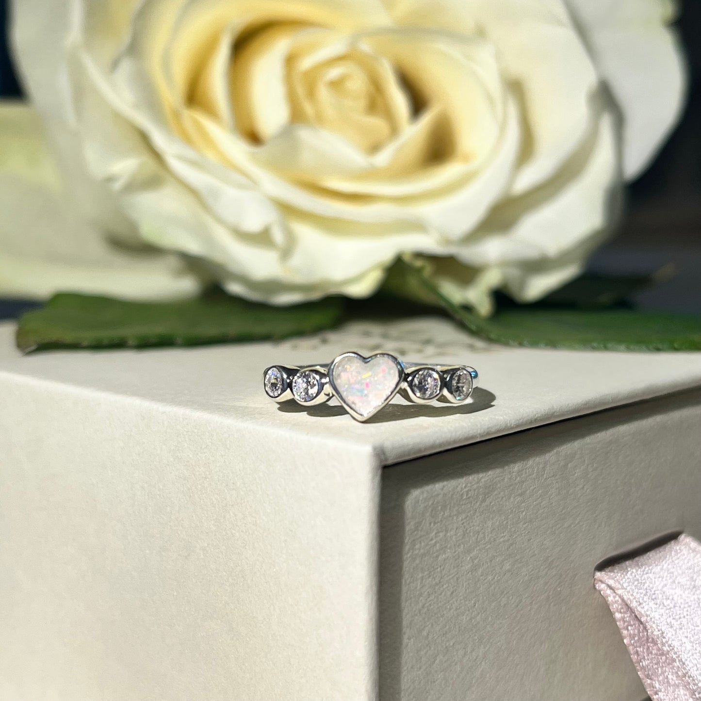 *MADE TO ORDER* Sterling silver heart with encased cz crystals