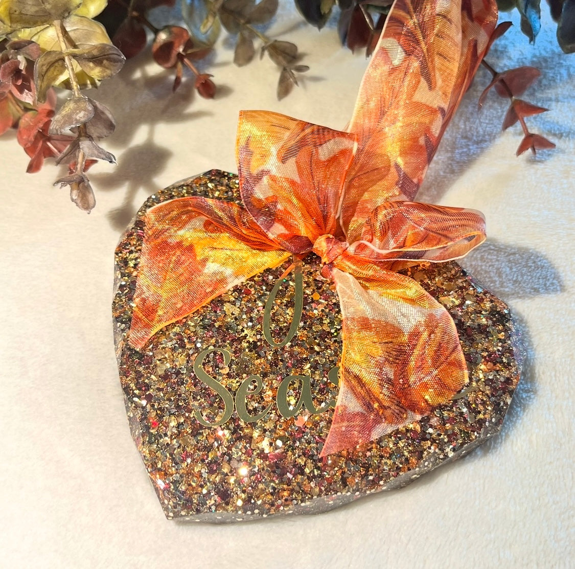 *MADE TO ORDER* Memorial inclusion hanging heart ornament