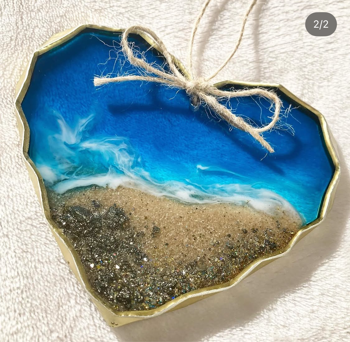 *MADE TO ORDER* Memorial inclusion hanging heart ornament
