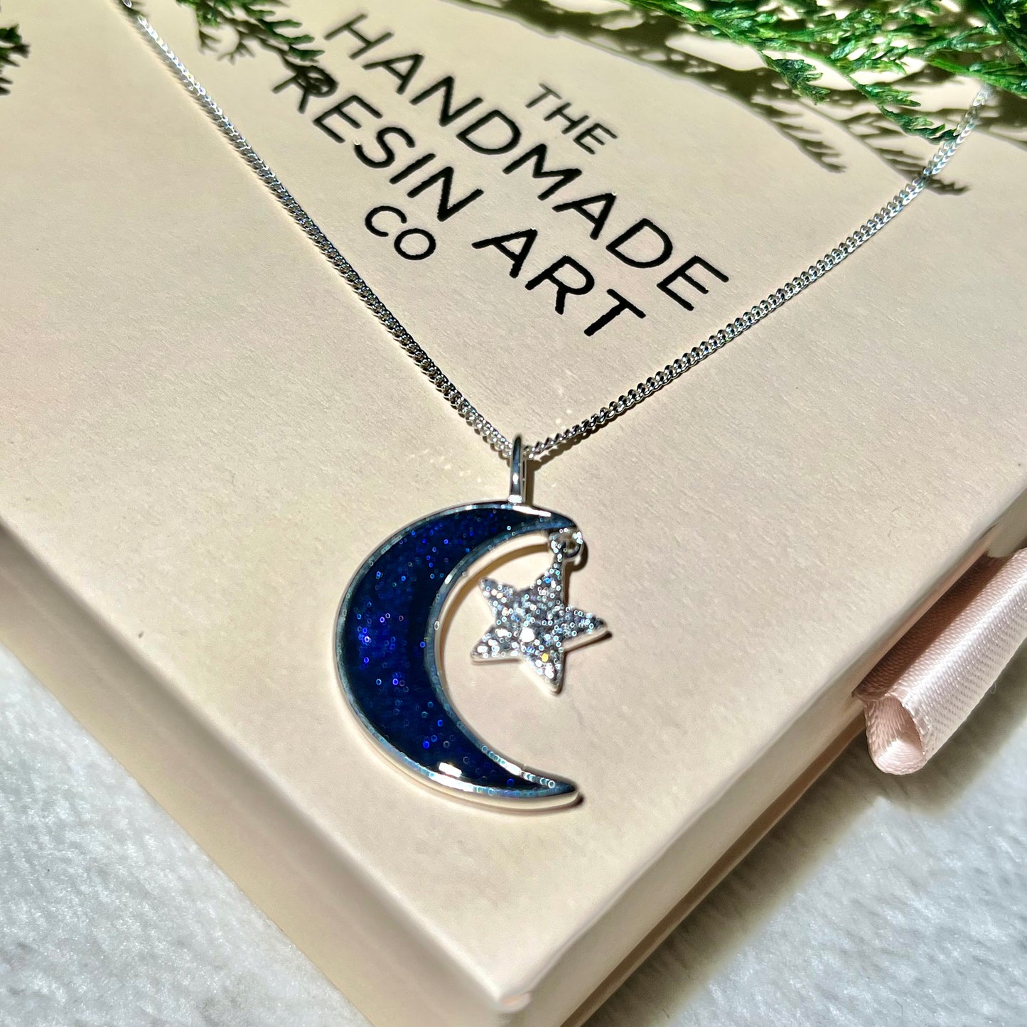 *MADE TO ORDER* Sterling silver moon & star necklace