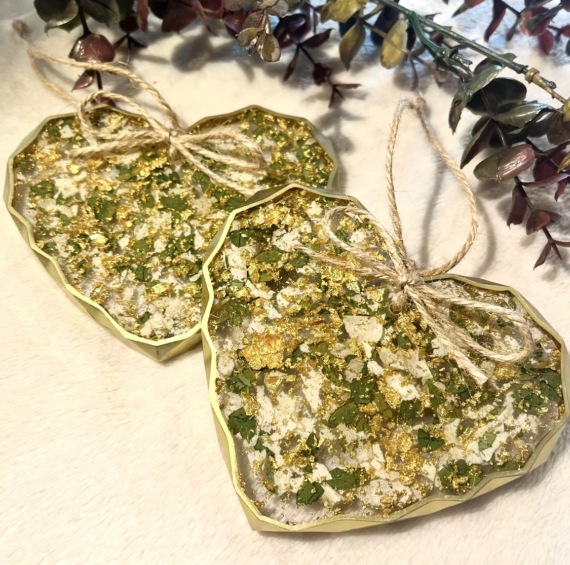 *MADE TO ORDER* Memorial inclusion hanging heart ornament