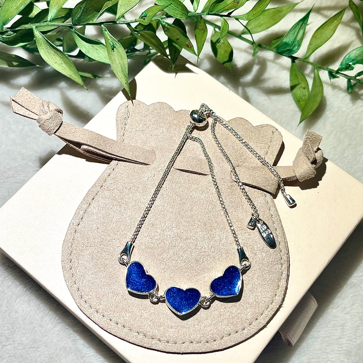 *MADE TO ORDER* Sterling silver triple heart bracelet