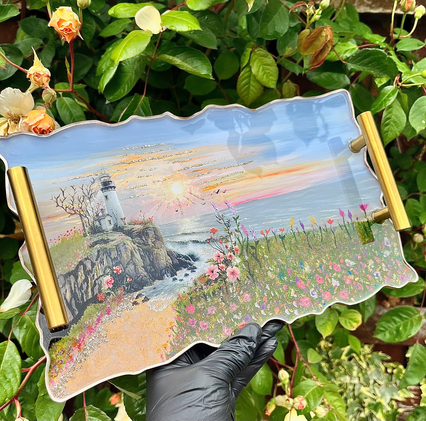 Hand painted decal blend tray